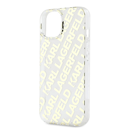 Étui pour Apple iPhone 15, Karl Lagerfeld, IML Luxury Gold Fullover Logo, Doré