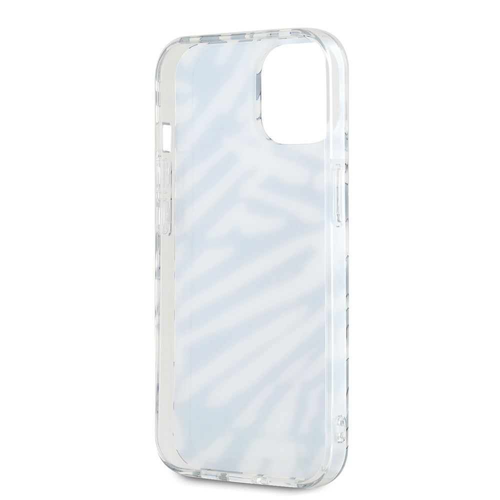 Custodia per Apple iPhone 15, Karl Lagerfeld, IML Luxury Zebra Pattern con Cinturino, Nera