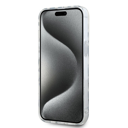 Custodia per Apple iPhone 15, Karl Lagerfeld, IML Luxury Zebra Pattern con Cinturino, Nera
