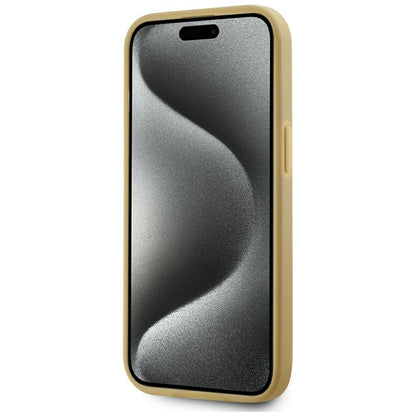 Hülle für Apple iPhone 15, Karl Lagerfeld, Metal Signature, Gold