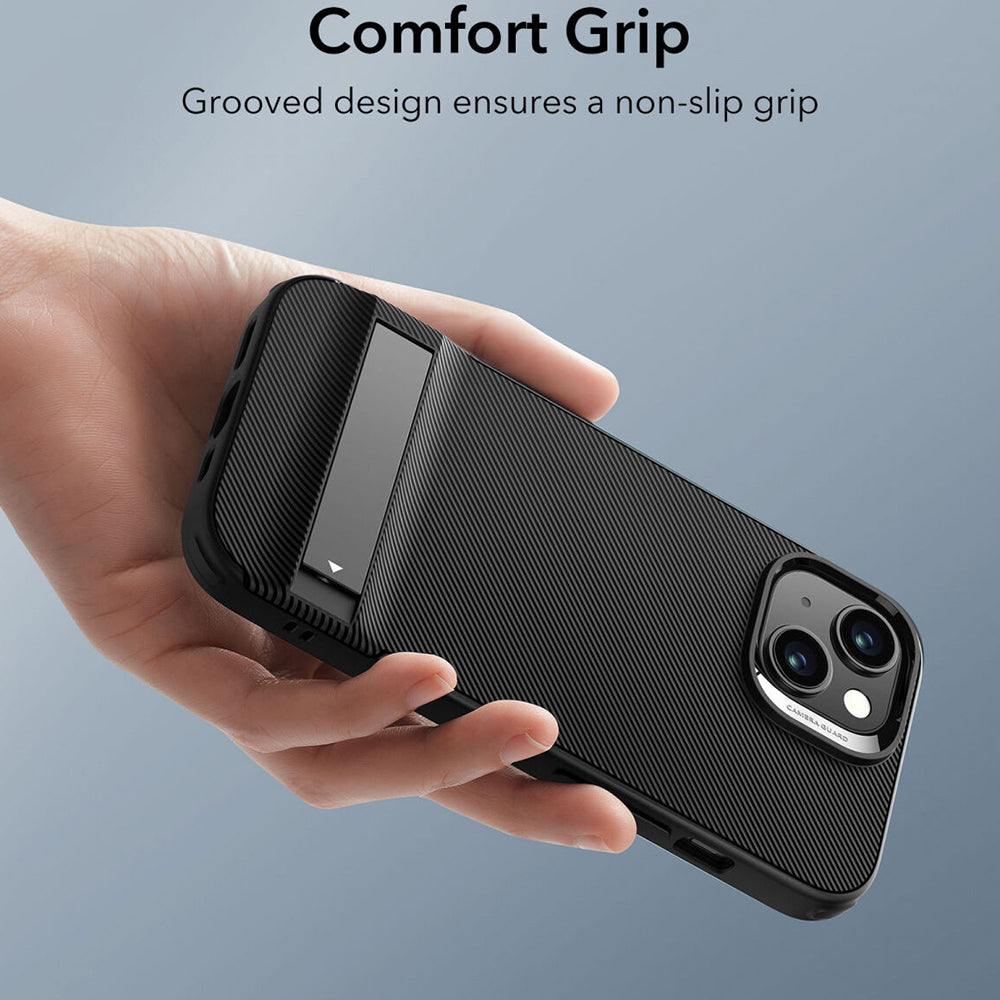 Hülle für Apple iPhone 15 Plus, ESR, Air Shield Boost Kickstand, Schwarz