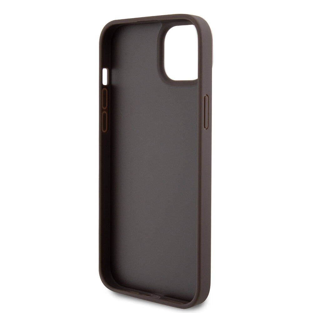 Custodia per Apple iPhone 15 Plus, Guess, Crossbody 4G Metal Logo, Marrone