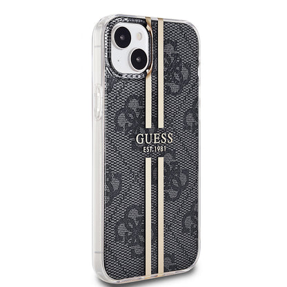 Étui pour Apple iPhone 15 Plus, Guess, IML 4G Gold Stripe, Noir