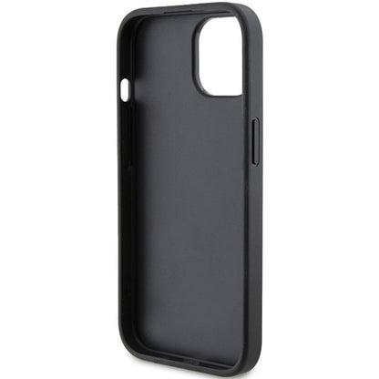 Étui pour Apple iPhone 15 Plus, Karl Lagerfeld, motif matelassé diagonal K, Noir