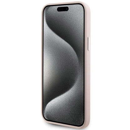 Custodia per Apple iPhone 15 Plus, Karl Lagerfeld, Silicone Choupette Metal, Rosa