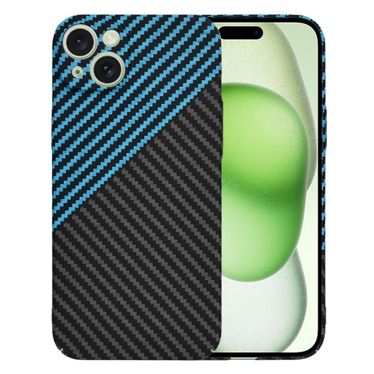 Hülle für Apple iPhone 15 Plus, Techsuit, Carbonite FiberShell, Schwarz Blau