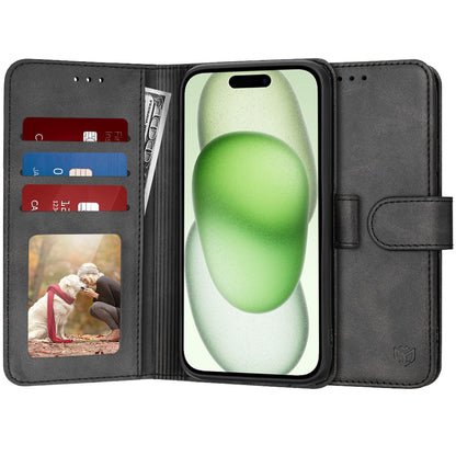 Custodia per Apple iPhone 15 Plus, Techsuit, Diary Book, Nera
