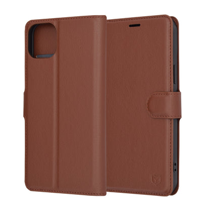 Custodia per Apple iPhone 15 Plus, Techsuit, Leather Folio, Marrone