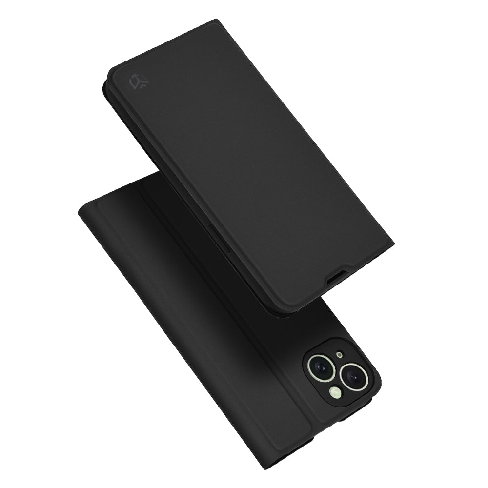 Coque pour Apple iPhone 15 Plus, Techsuit, Magskin Book, Noire