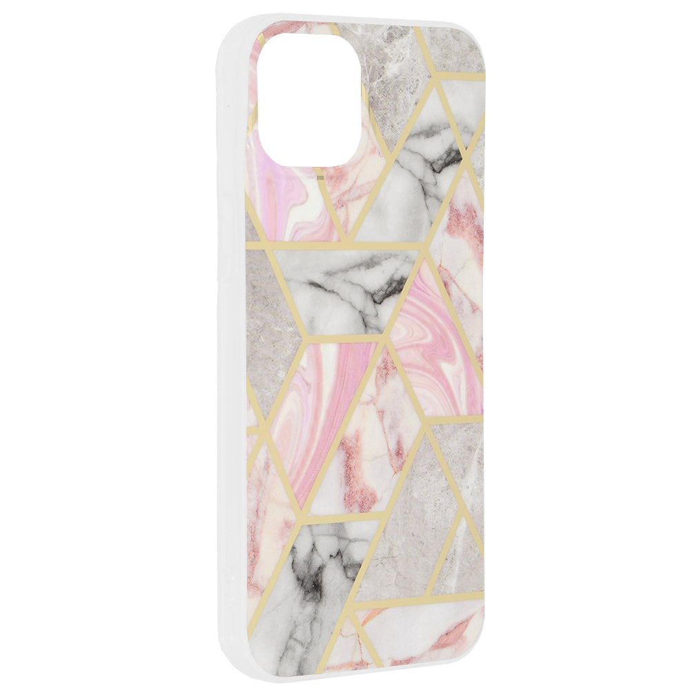 Case for Apple iPhone 15 Plus, Techsuit, Marble, Pink