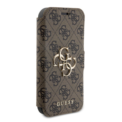 Custodia per Apple iPhone 15 Pro, Guess, 4G Book, Marrone
