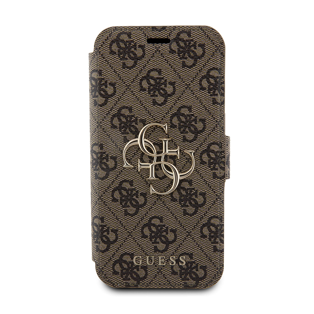 Custodia per Apple iPhone 15 Pro, Guess, 4G Book, Marrone