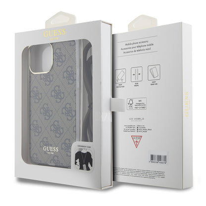 Étui pour Apple iPhone 15 Pro, Guess, Crossbody Cord 4G Print, Marron