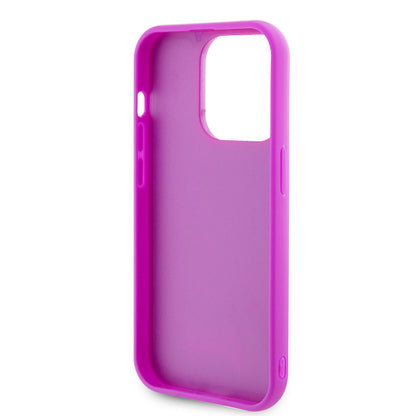 Custodia per Apple iPhone 15 Pro, Guess, Disco Metal Script, Fucsia
