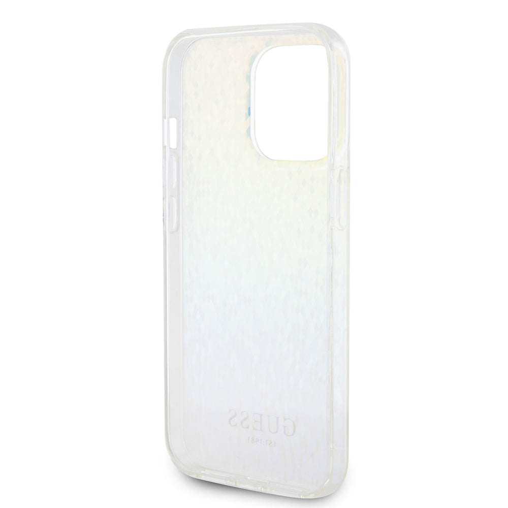 Custodia per Apple iPhone 15 Pro, Guess, IML Faceted Mirror Disco Iridescent, Multicolore