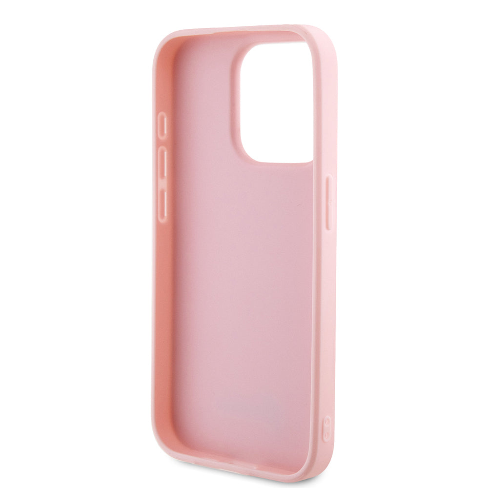 Custodia per Apple iPhone 15 Pro, Guess, Saffiano Iridescent Script, Rosa
