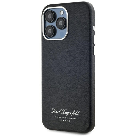 Hülle für Apple iPhone 15 Pro, Karl Lagerfeld, Grained Hotel RSG, Schwarz