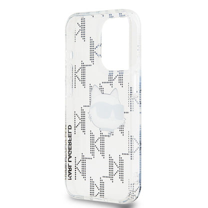 Custodia per Apple iPhone 15 Pro, Karl Lagerfeld, IML Electroplated Choupette Head, Trasparente