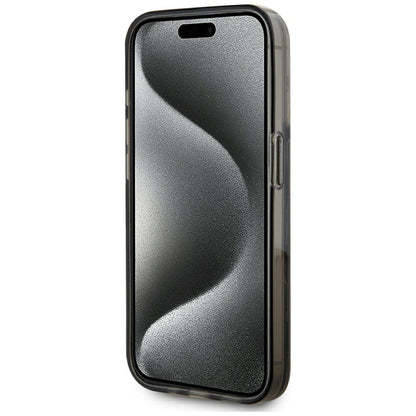 Custodia per Apple iPhone 15 Pro, Karl Lagerfeld, Liquid Glitter Monogram, Nera