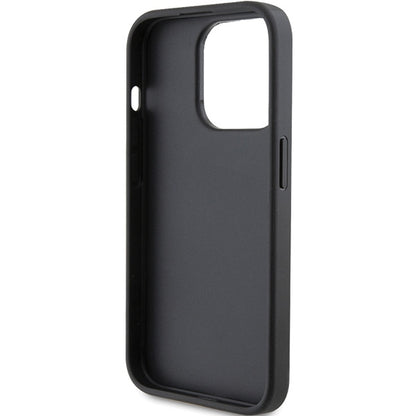 Étui pour Apple iPhone 15 Pro, Karl Lagerfeld, Saffiano Card Slot Metal Karl & Choupette, Noir