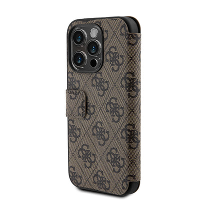Custodia per Apple iPhone 15 Pro Max, Guess, 4G Book, Marrone