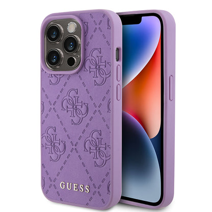 Étui pour Apple iPhone 15 Pro Max, Guess, 4G Estampillé, Mauve Clair