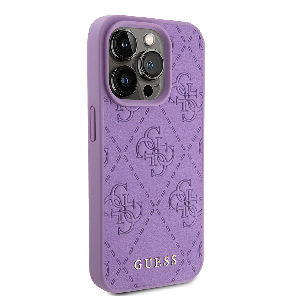 Étui pour Apple iPhone 15 Pro Max, Guess, 4G Estampillé, Mauve Clair