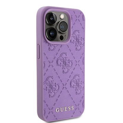 Étui pour Apple iPhone 15 Pro Max, Guess, 4G Estampillé, Mauve Clair