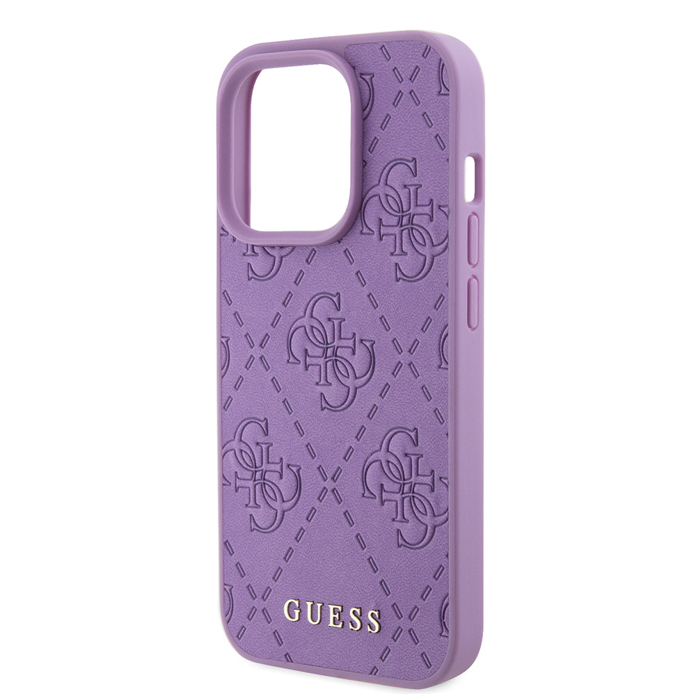 Étui pour Apple iPhone 15 Pro Max, Guess, 4G Estampillé, Mauve Clair