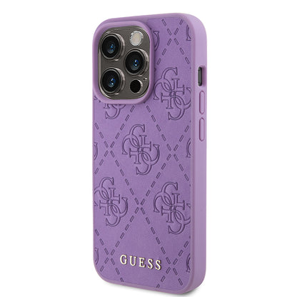 Étui pour Apple iPhone 15 Pro Max, Guess, 4G Estampillé, Mauve Clair