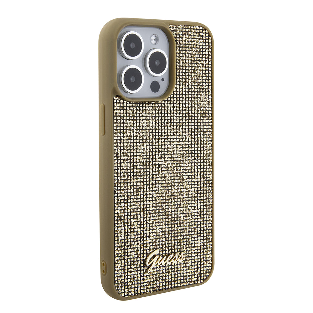 Étui pour Apple iPhone 15 Pro Max, Guess, Disco Metal Script, Doré