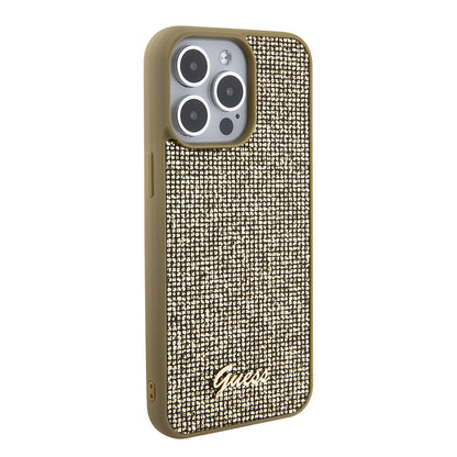 Étui pour Apple iPhone 15 Pro Max, Guess, Disco Metal Script, Doré