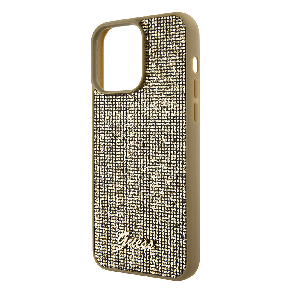 Étui pour Apple iPhone 15 Pro Max, Guess, Disco Metal Script, Doré