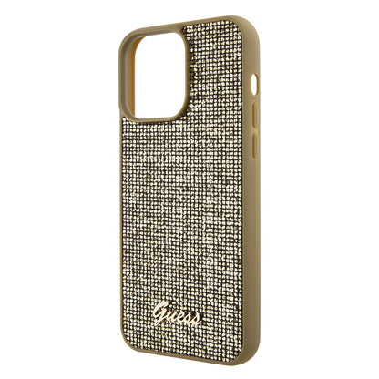 Étui pour Apple iPhone 15 Pro Max, Guess, Disco Metal Script, Doré