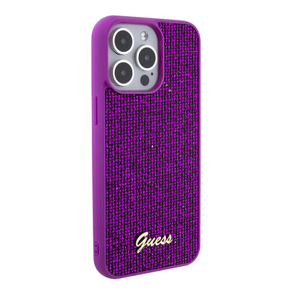 Étui pour Apple iPhone 15 Pro Max, Guess, Disco Metal Script, Fuchsia