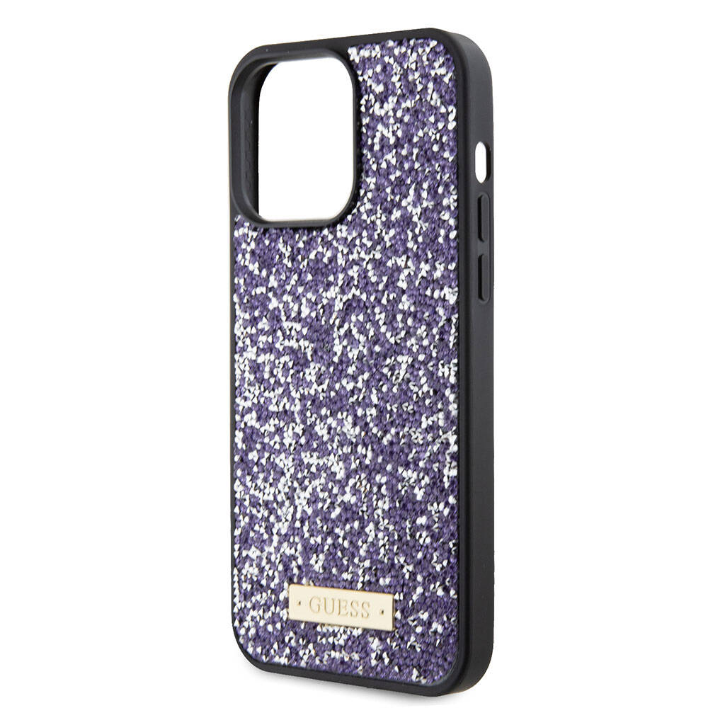 Custodia per Apple iPhone 15 Pro Max, Guess, Rhinestone Metal Logo, Viola