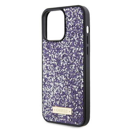 Custodia per Apple iPhone 15 Pro Max, Guess, Rhinestone Metal Logo, Viola