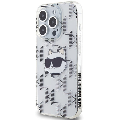 Case for Apple iPhone 15 Pro Max, Karl Lagerfeld, IML Electroplated Choupette Head, Transparent