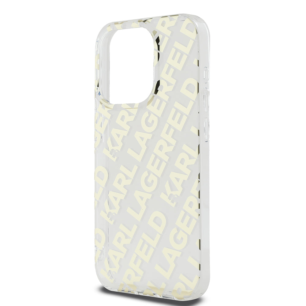 Étui pour Apple iPhone 15 Pro Max, Karl Lagerfeld, IML Luxury Gold Fullover Logo, Doré