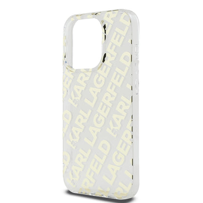 Étui pour Apple iPhone 15 Pro Max, Karl Lagerfeld, IML Luxury Gold Fullover Logo, Doré