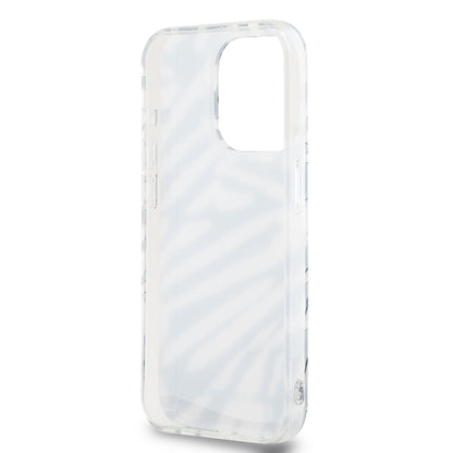 Custodia per Apple iPhone 15 Pro Max, Karl Lagerfeld, IML Luxury Zebra Pattern con Cinturino, Nera