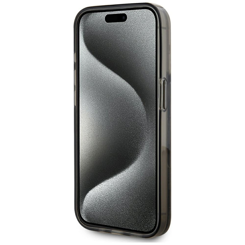 Étui pour Apple iPhone 15 Pro Max, Karl Lagerfeld, Monogramme à Paillettes Liquides, Noir