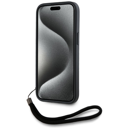 Custodia per Apple iPhone 15 Pro Max, Karl Lagerfeld, Saffiano Athleisure Stripes with Strap, Rosie