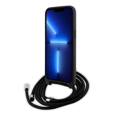 Custodia per Apple iPhone 15 Pro Max, Karl Lagerfeld, Saffiano Crossbody Monogram Metal Pin Karl, Nera