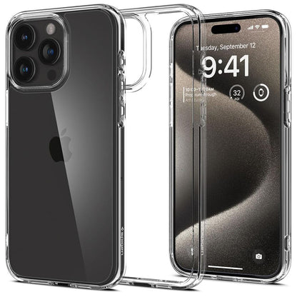 Custodia per Apple iPhone 15 Pro Max, Spigen, Ultra Hybrid, Trasparente