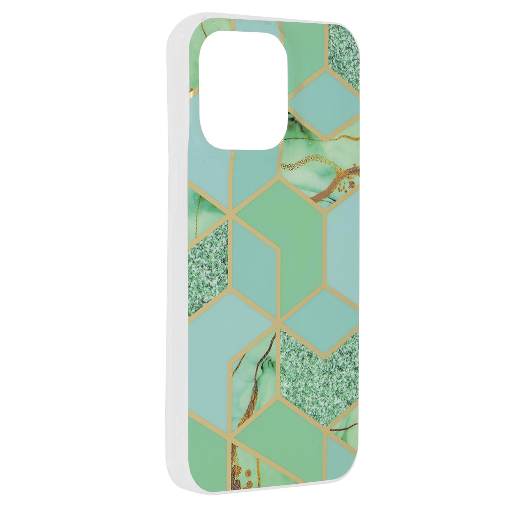 Coque pour Apple iPhone 15 Pro Max, Techsuit, Marble, Vert