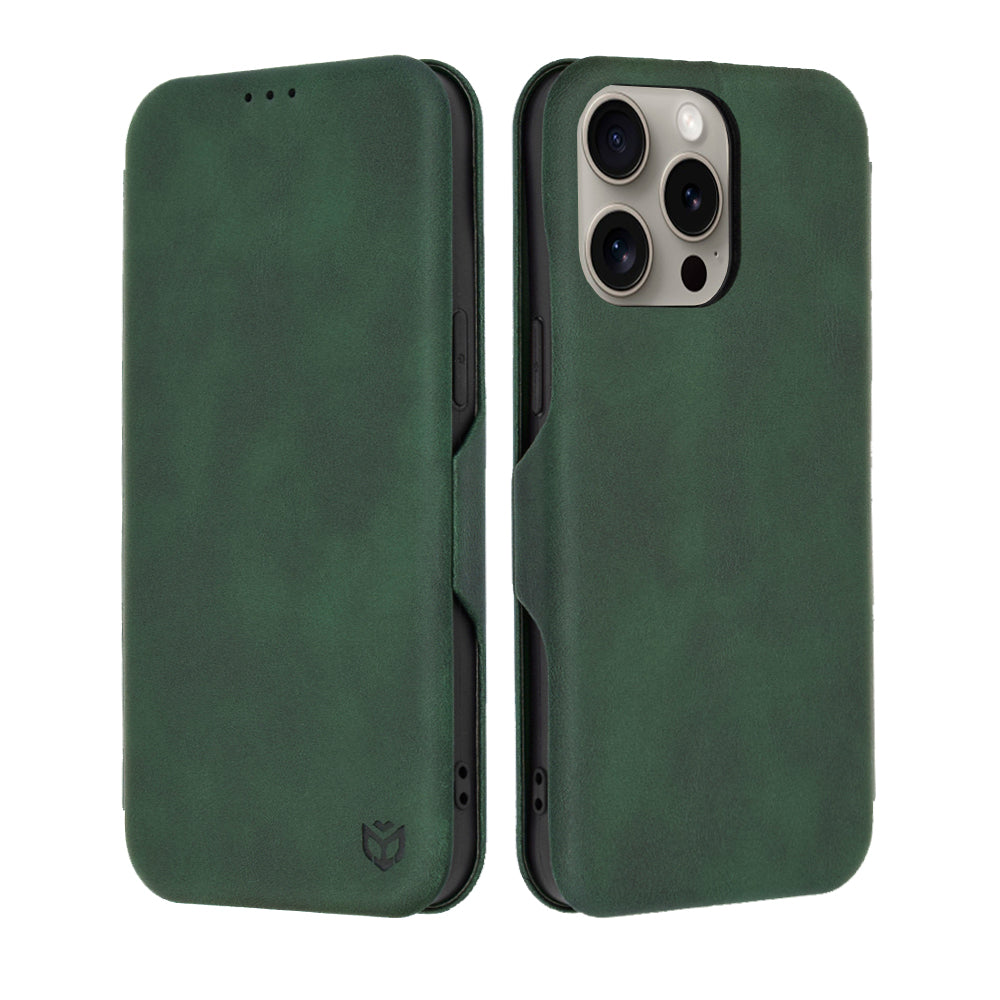 Coque pour Apple iPhone 15 Pro Max, Techsuit, Safe Wallet Plus, Vert