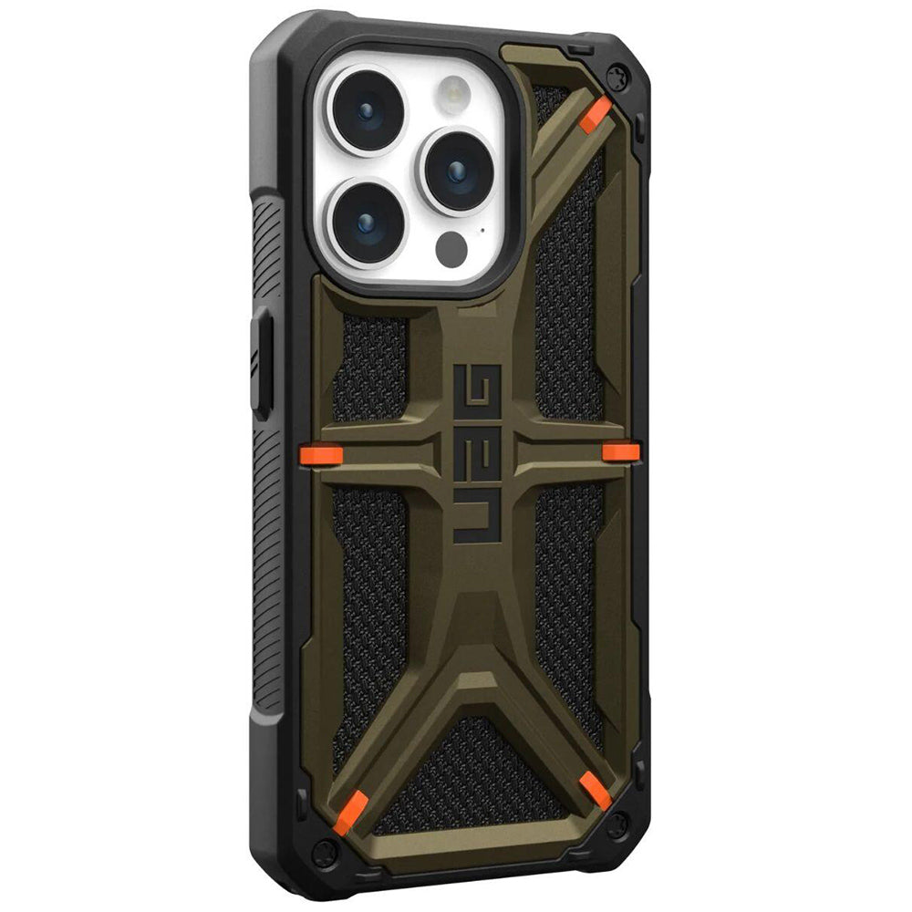 Custodia per Apple iPhone 15 Pro Max, Urban Armor Gear, Monarch Kevlar, Verde