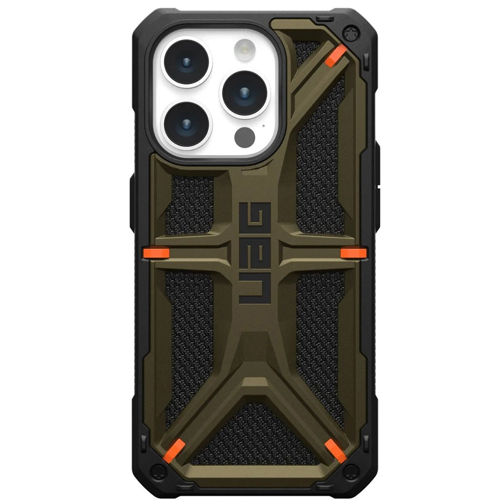 Custodia per Apple iPhone 15 Pro Max, Urban Armor Gear, Monarch Kevlar, Verde