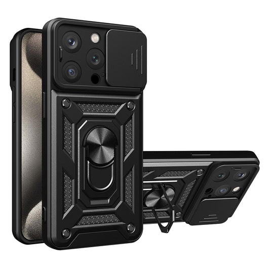 Hülle für Apple iPhone 15 Pro, Techsuit, CamShield, Schwarz